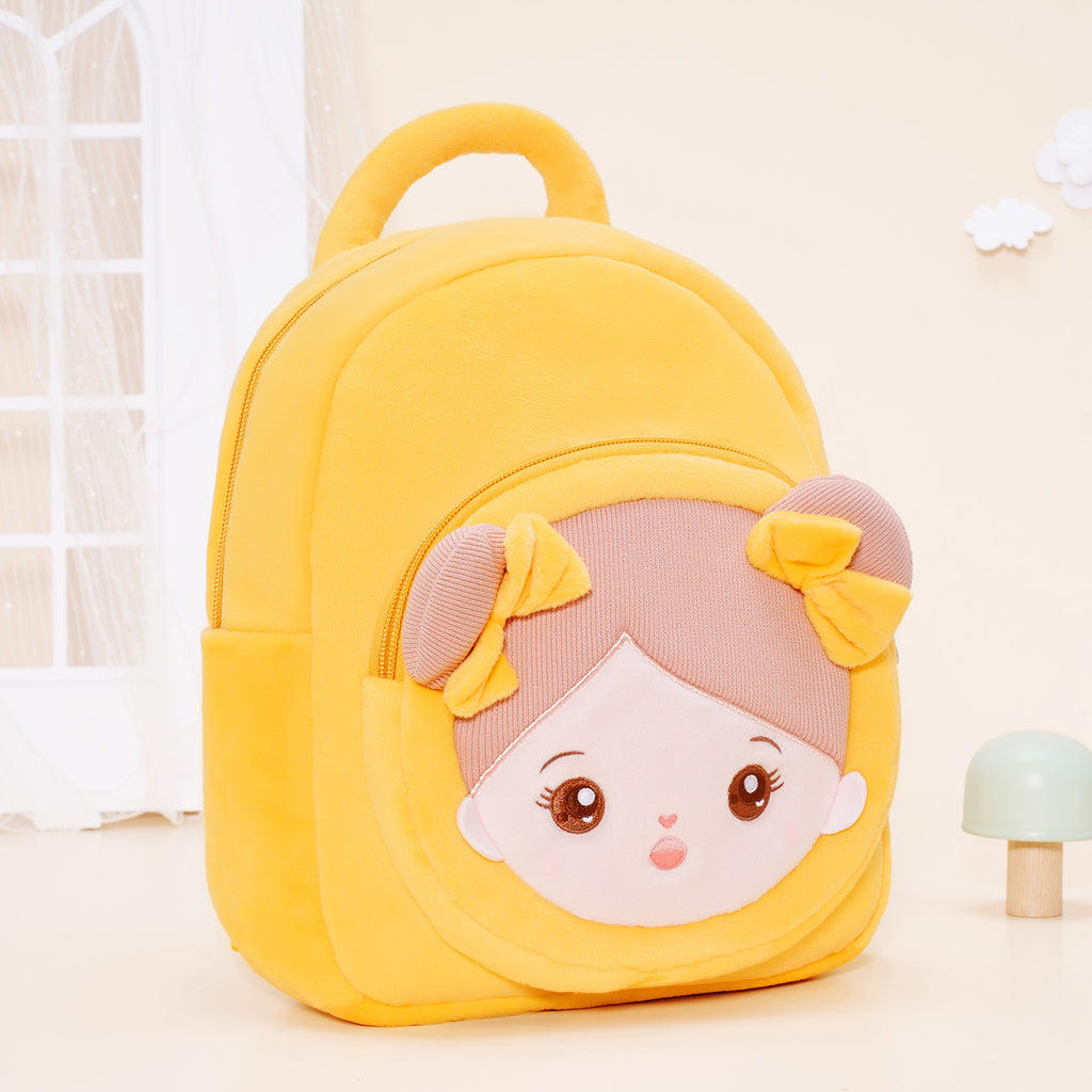 Personalized Yellow Open Eyes  Plush Baby Girl Backpack