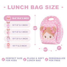 Afbeelding in Gallery-weergave laden, Personalized Pink Plush Large Capacity Lunch Bag