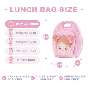 Personalized Pink Plush Large Capacity Lunch Bag