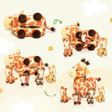 Cargar imagen en el visor de la galería, Giraffe Mommy with 4 Babies Plush Stuffed Animal Set