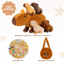 Load image into Gallery viewer, Capybara Family with 4 Babies Plush Playset Animals Stuffed Gift Set for Toddler