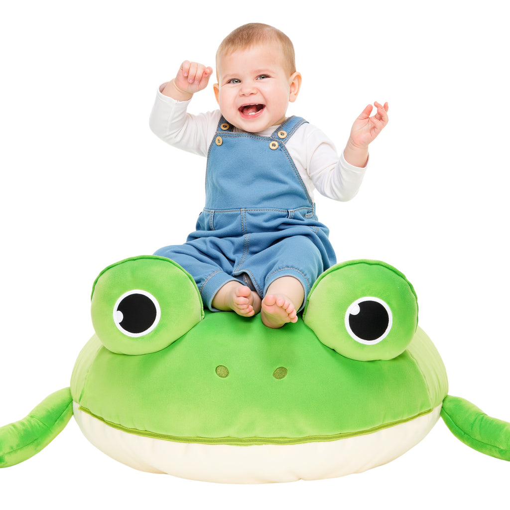 Ball Shaped Frog Children's Toy Storage Bean Bag Chair Cover