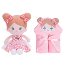 Carica l&#39;immagine nel visualizzatore di Gallery, Personalized Doll and 35 Inch Soft Baby Blanket Combo