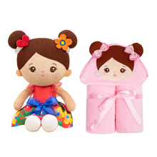 Laden Sie das Bild in den Galerie-Viewer, Personalized Doll and 35 Inch Soft Baby Blanket Combo