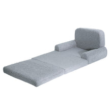 Load image into Gallery viewer, Grey Cashmere Tri-fold Couch Sofa for Kids