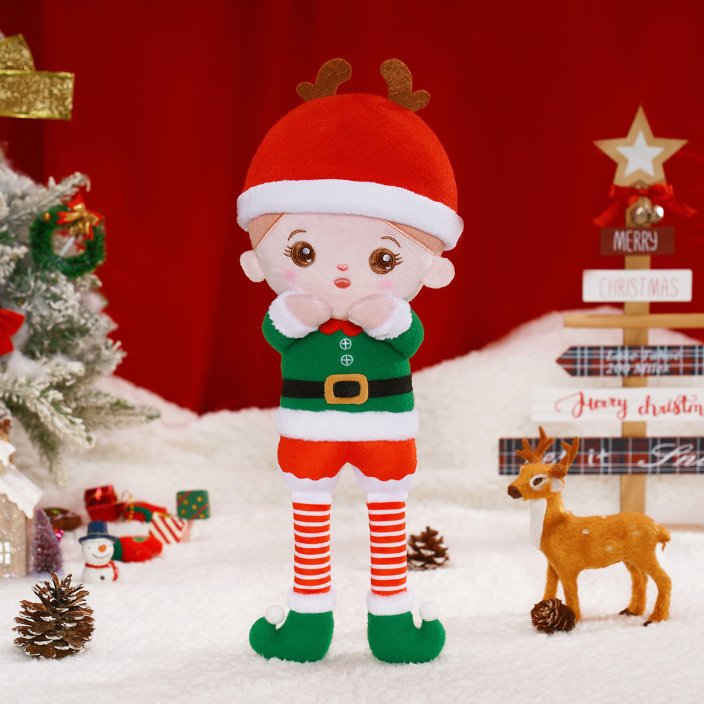 Personalized Christmas Plush Doll with Elf Costume