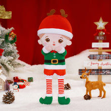 Cargar imagen en el visor de la galería, Personalized Christmas Plush Doll with Elf Costume