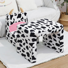 Carica l&#39;immagine nel visualizzatore di Gallery, 2 In 1 Cute Dairy Cow Pattern Children Sofa Couch and Desk