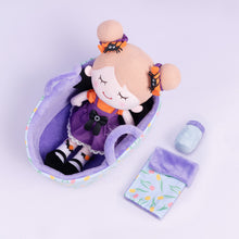 Load image into Gallery viewer, Personalized Halloween Girl Doll + Cloth Basket Gift Set