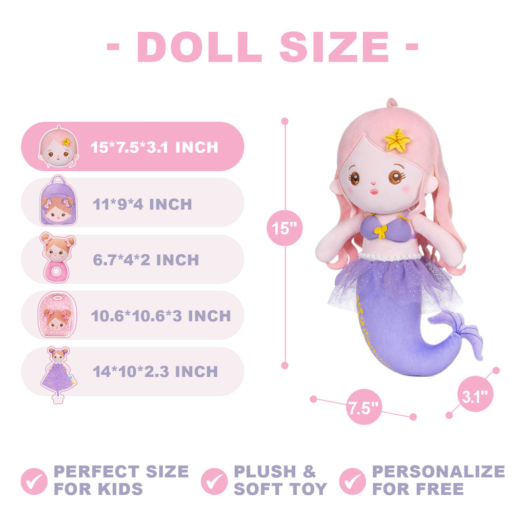 Personalized Fantasy Mermaid Plush Baby Girl Doll