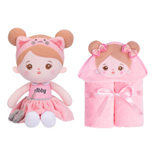 Indlæs billede til gallerivisning Personalized Doll and 35 Inch Soft Baby Blanket Combo