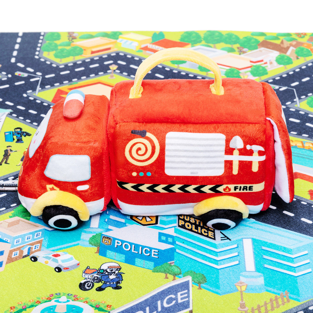 Personalized Baby's First Fire Truck Plush Sensory Toy