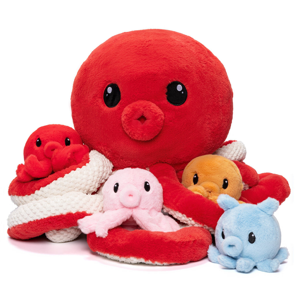 Octopus Stuffed Animal with 4 Baby Octopuses Inside