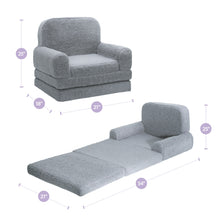 Load image into Gallery viewer, Grey Cashmere Tri-fold Couch Sofa for Kids