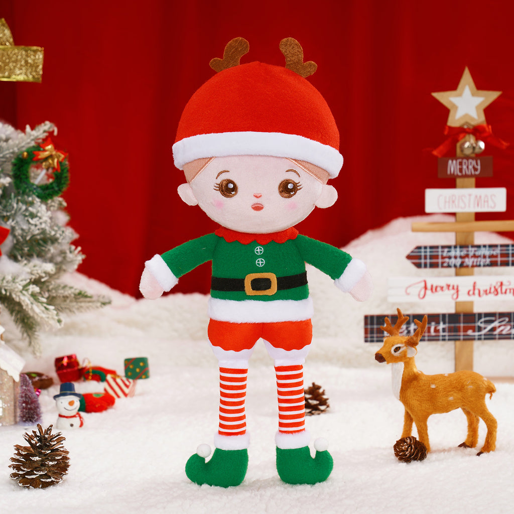 Personalized Christmas Plush Doll with Elf Costume