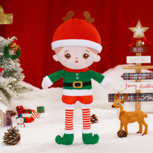 Cargar imagen en el visor de la galería, Personalized Christmas Plush Doll with Elf Costume