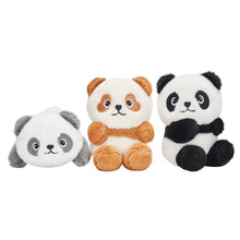 Indlæs billede til gallerivisning Plush Stuffed Panda Mommy with 3 Babies in Bamboo Bag Set