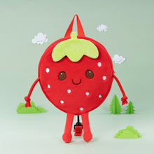 Afbeelding in Gallery-weergave laden, Personalized Cute Strawberry Plush Backpack