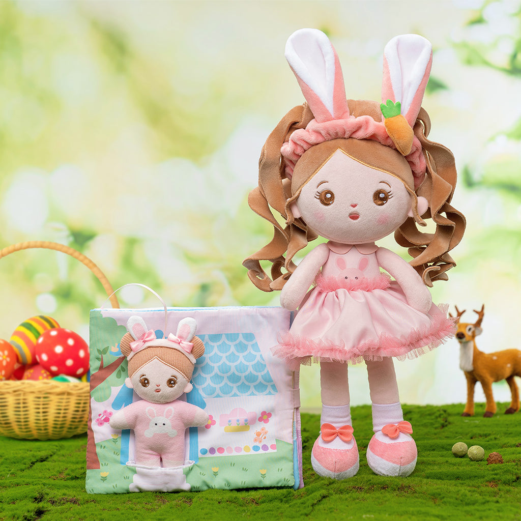 Saldi di Pasqua - Bambola di peluche ragazza coniglio personalizzata