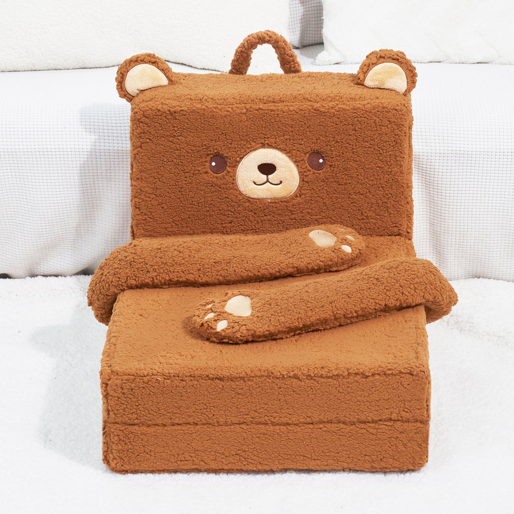 Foldable Polar Fleece Animal Bear Style Children Sofa