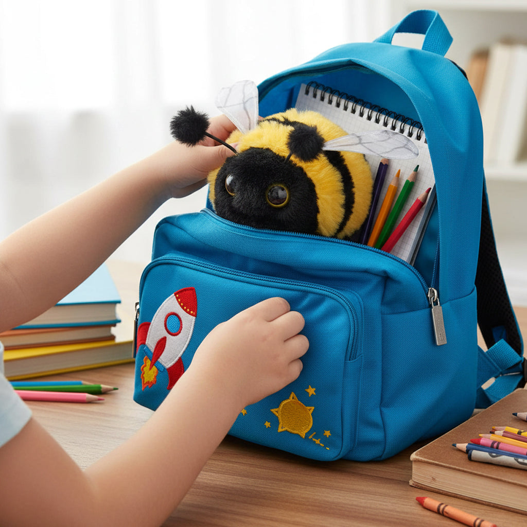 Soft Fur Bumblebee Plush Stuffed Animal Toy 7 Inch