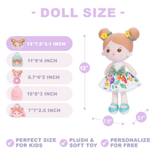 Load image into Gallery viewer, Personalized Abby Green Floral Girl Doll + Backpack