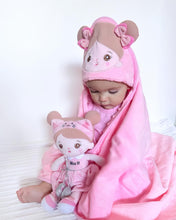 Laden Sie das Bild in den Galerie-Viewer, Personalized Doll and 35 Inch Soft Baby Blanket Combo