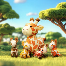 Ladda upp bild till gallerivisning, Giraffe Mommy with 4 Babies Plush Stuffed Animal Set