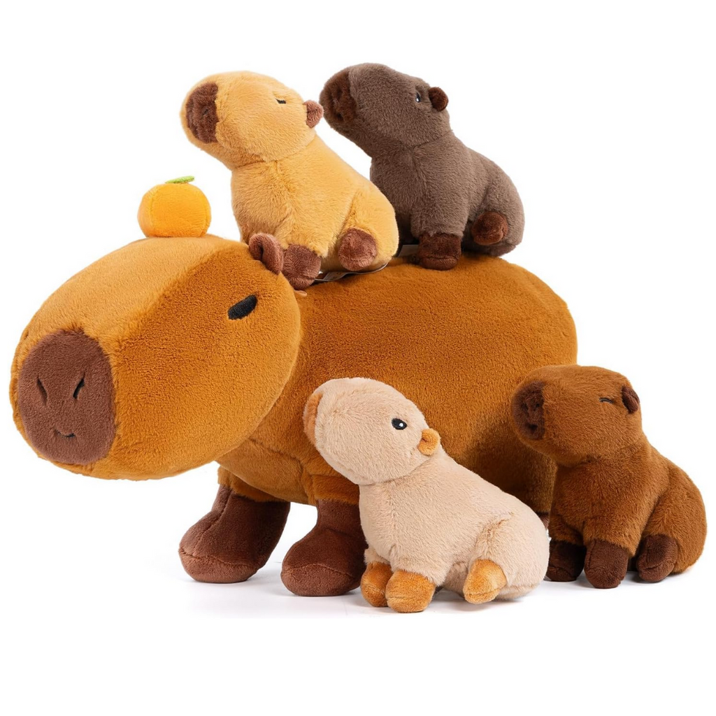 Plush Stuffed Animal Mommy with 4 Babies - 4 Themes