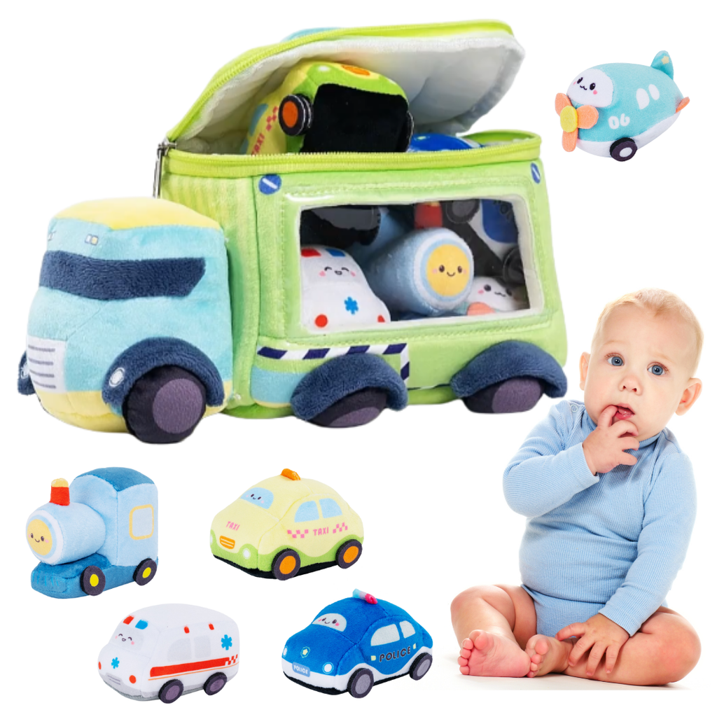 Plush Stuffed Truck Toy Set for Baby 0-2 Years Old