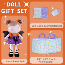 Laden Sie das Bild in den Galerie-Viewer, Personalized Halloween Girl Doll + Cloth Basket Gift Set