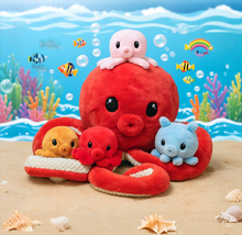 Load image into Gallery viewer, Octopus Stuffed Animal with 4 Baby Octopuses Inside