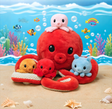 Octopus Stuffed Animal with 4 Baby Octopuses Inside