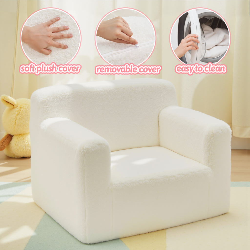 Cream White Cashmere Sofa Chair for Children