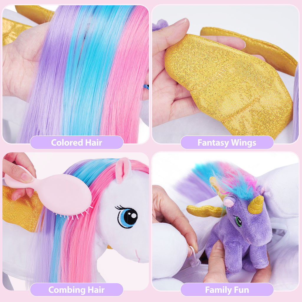 Plush Stuffed Animal Mommy with 4 Babies - 7 Themes