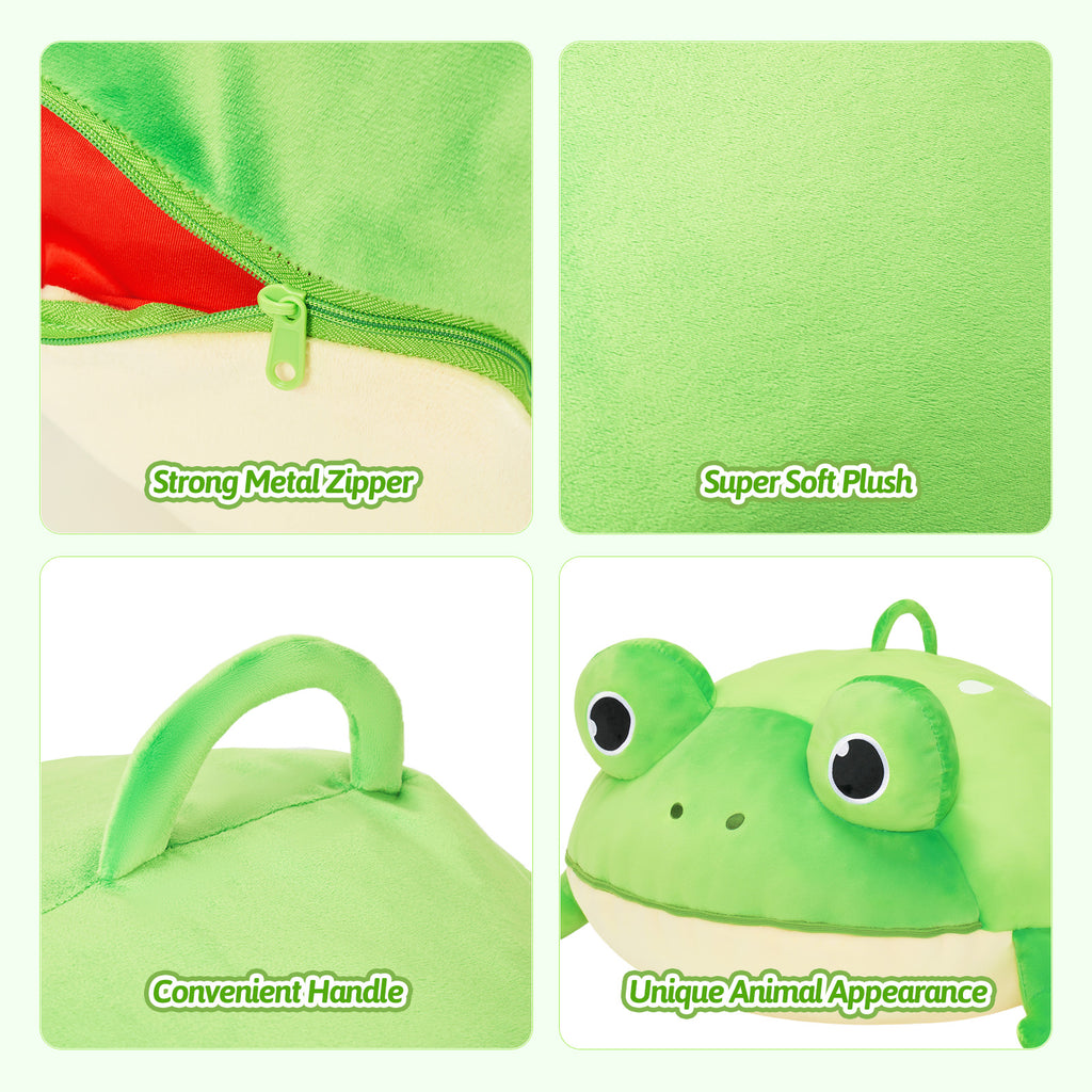 Ball Shaped Frog Children's Toy Storage Bean Bag Chair Cover