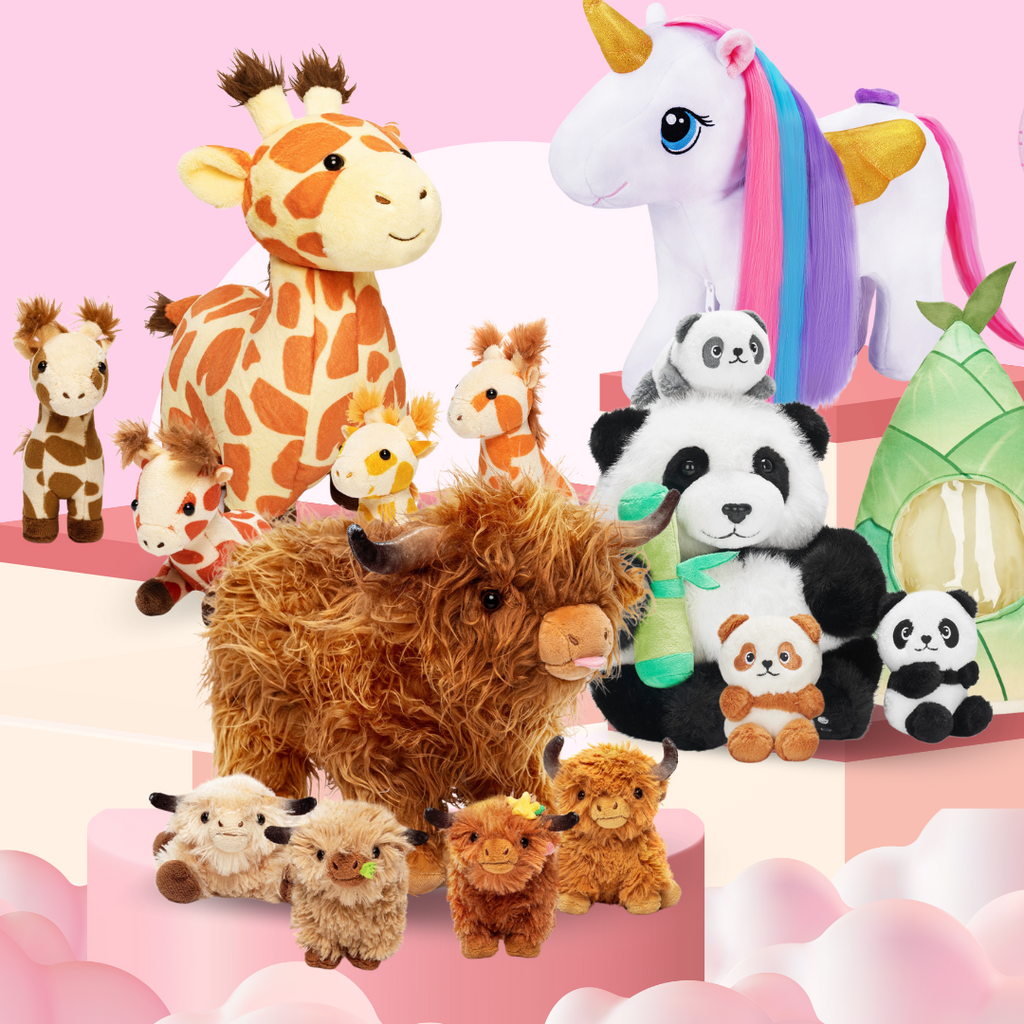 Ouozzz Animals Family Toy Set with Babies For Kids Gift Set Plush Toy Ouozzzshop