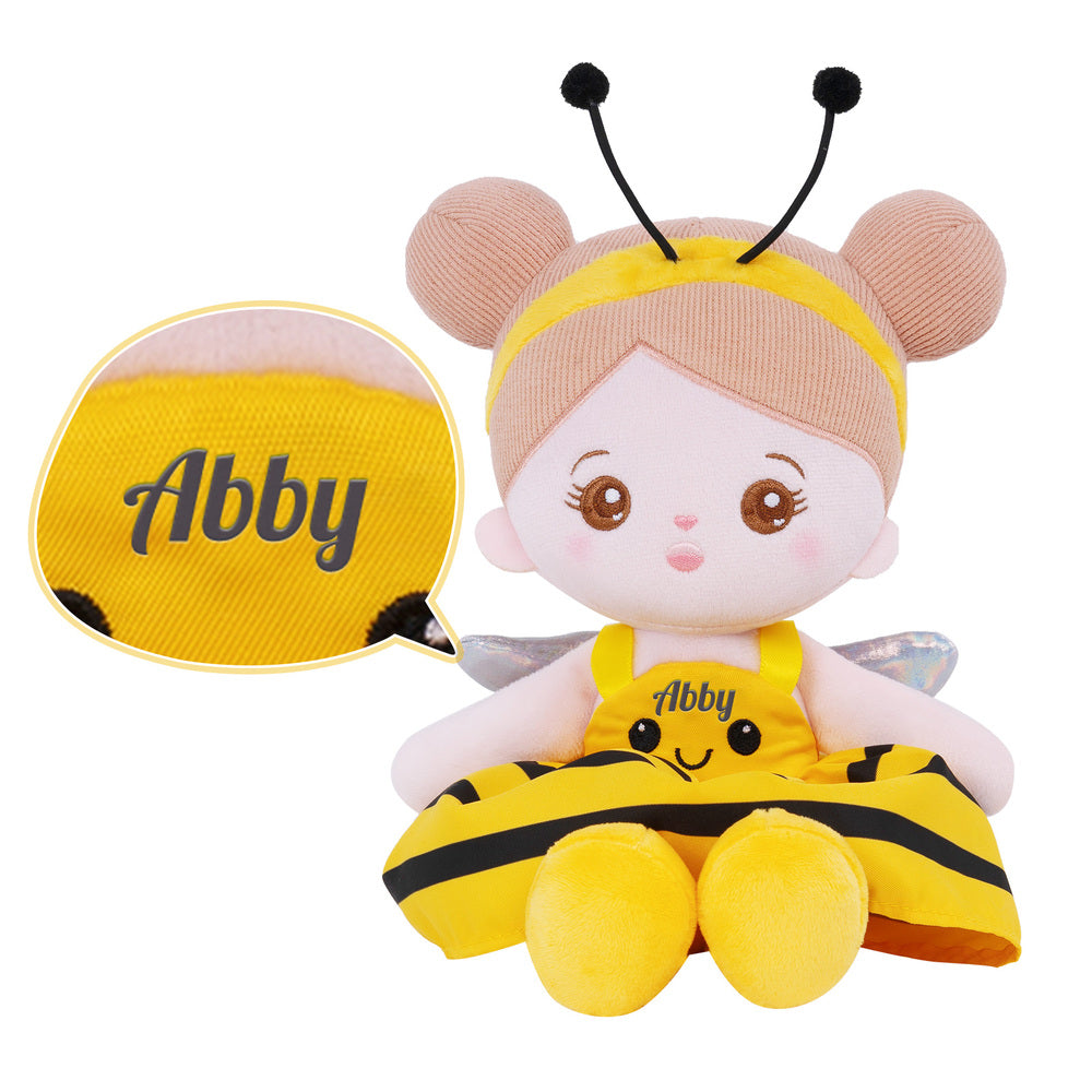Personalized Doll and 35 Inch Soft Baby Blanket Combo