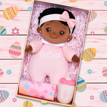 Cargar imagen en el visor de la galería, Easter Gift Box Plush Baby Girl Doll with Bottle Blanket