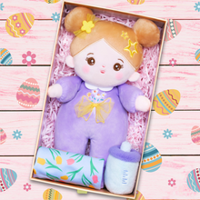 Carica l&#39;immagine nel visualizzatore di Gallery, Easter Gift Box Plush Baby Girl Doll with Bottle Blanket