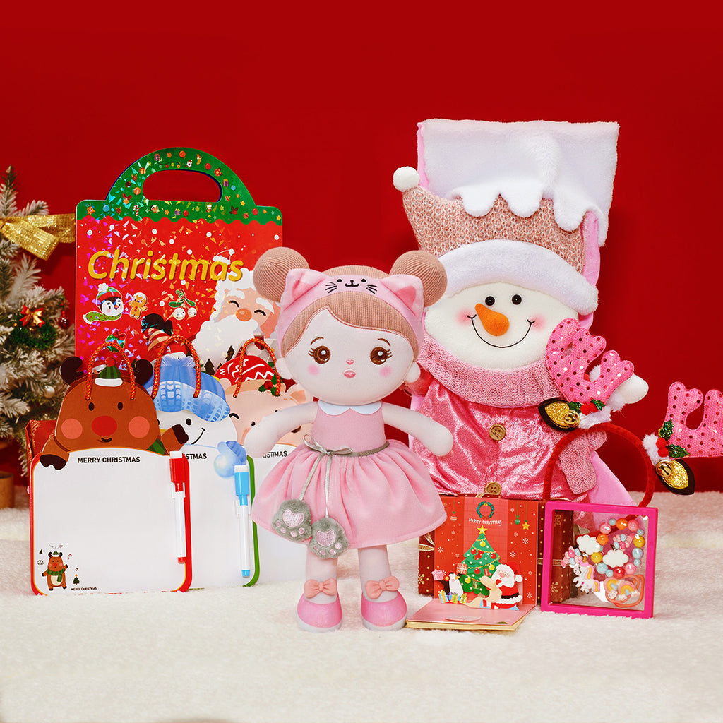 Personalized Christmas Doll and Stocking Gift Set