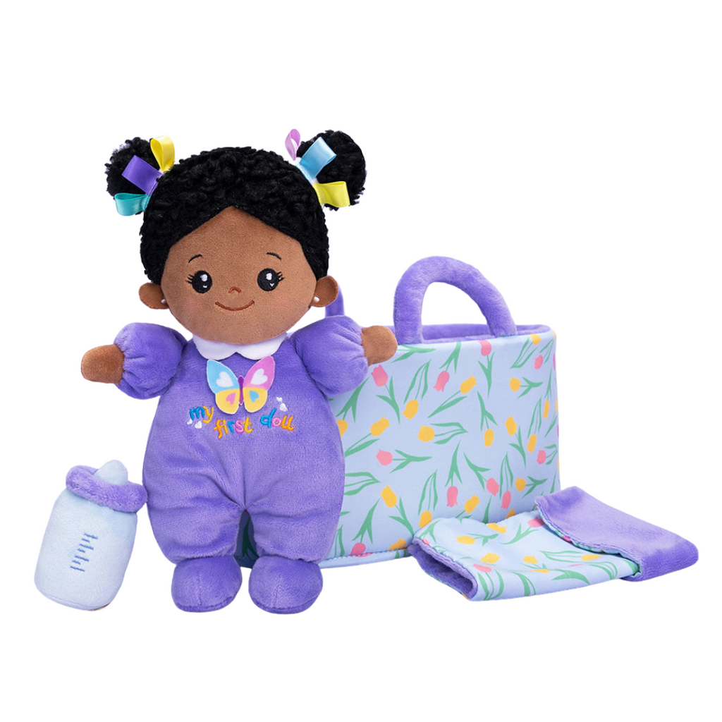 Personalized 10 Inches Baby Girl Doll with Bassinet Role Play Toy