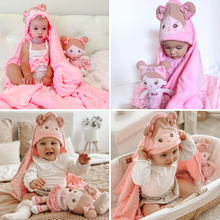 Cargar imagen en el visor de la galería, Personalized Baby Hooded Blanket 39 * 35 Inch - 4 Types