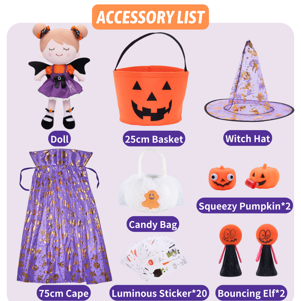 Halloween Limited Gift Set - Personalized Doll and Basket Bundle