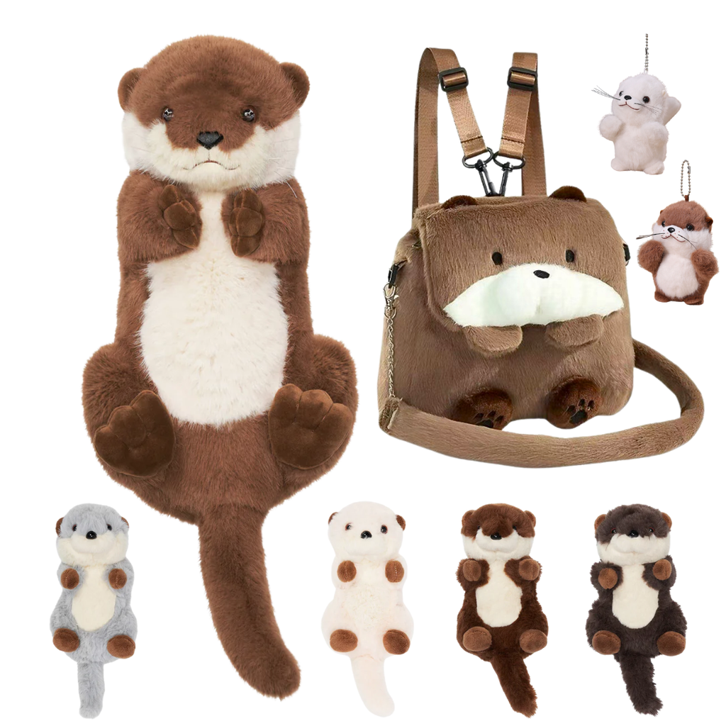 Otter Plush Stuffed Animal with 4 Babies