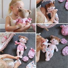 Charger l&#39;image dans la galerie, Personalized Dress Up Plush Baby Girl Doll with Changeable Outfit