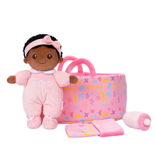 Ladda upp bild till gallerivisning, Personalized 10 Inches Baby Girl Doll with Bassinet Role Play Toy