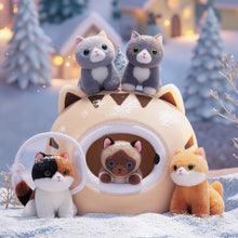 Cargar imagen en el visor de la galería, Personalized Cute Plush Cat House Toy Set with 5 Kittens