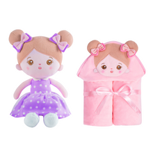 Carica l&#39;immagine nel visualizzatore di Gallery, Personalized Doll and 35 Inch Soft Baby Blanket Combo