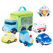 Ladda upp bild till gallerivisning, Personalized Baby&#39;s First Cars Sensory Toy Plush Playset